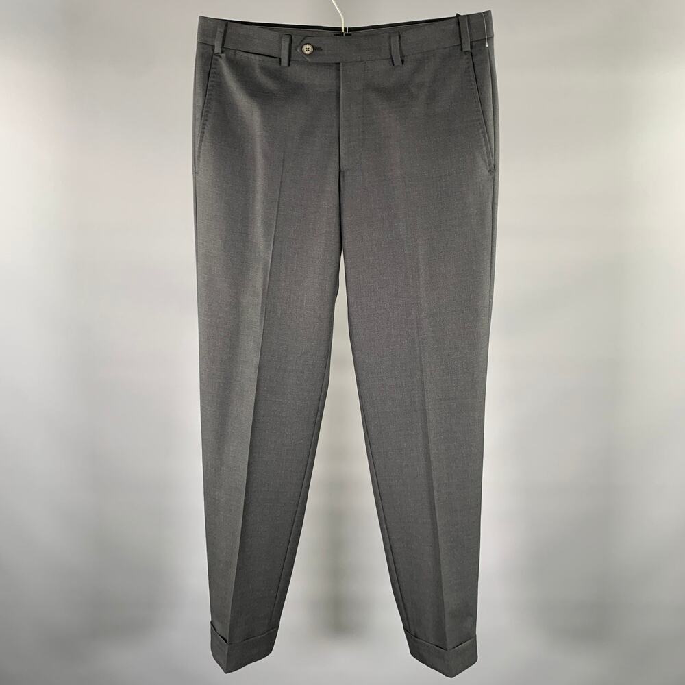 ATELIER MUNRO Size 32 Charcoal Wool Slim Fit Dress Pants
